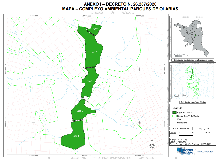 Decreto cria regras para atividades no Complexo Ambiental Lagos de Olarias
