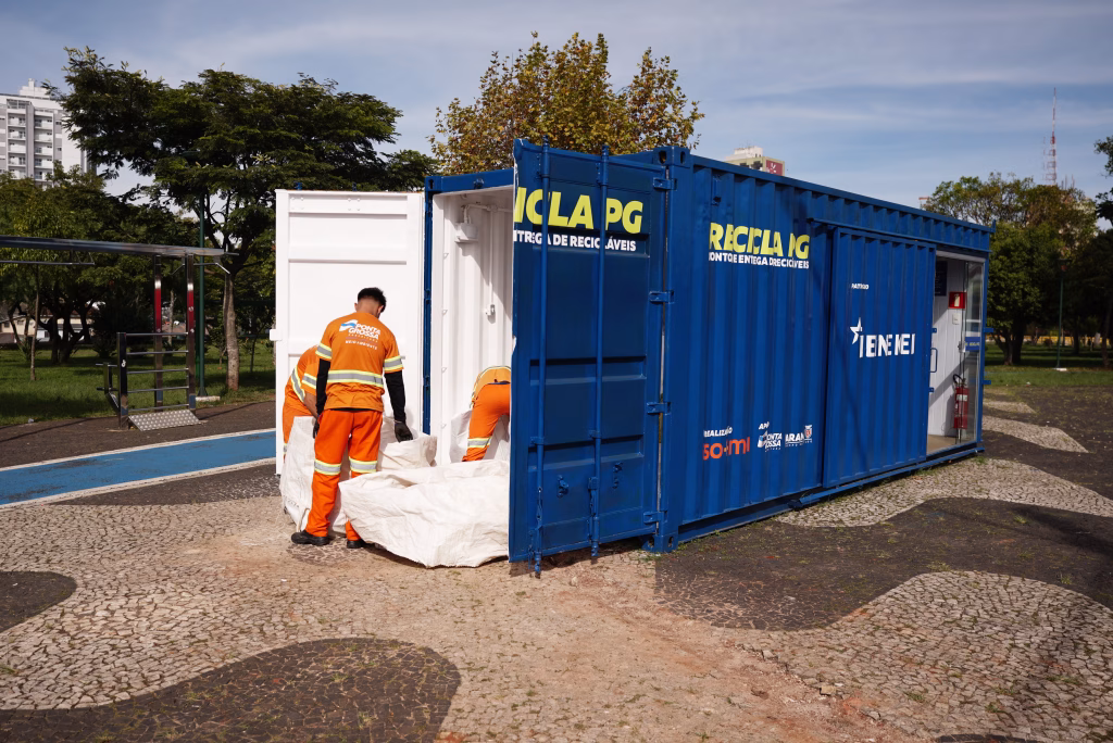 campanha do Recicla PG para descarte de vidro